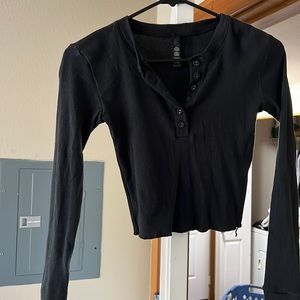 Skims long sleeve crop Henley